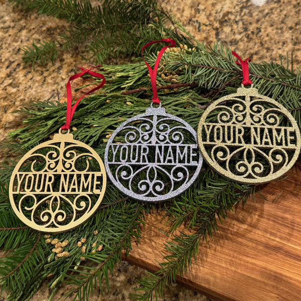 Personalized Wood Ornaments – Custom Christmas Decorations | Wolfpack Woodworks